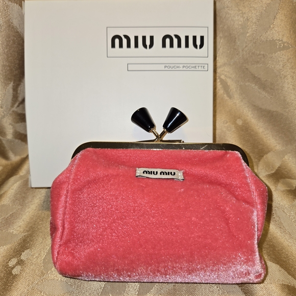 Miu Miu Handbags - Miu Miu Red Velvet Kiss Lock Coin Purse GWP New In Box